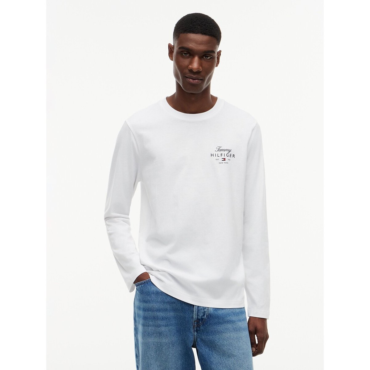 Regular Long Sleeve T-Shirt white, TOMMY HILFIGER