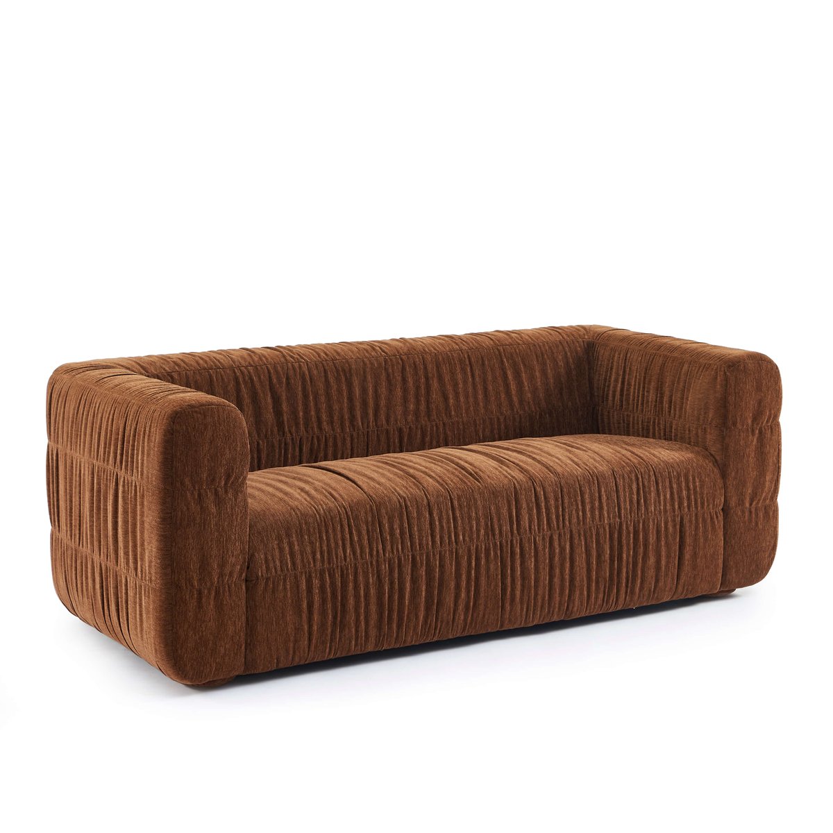 Canapé en velours plissé MARNI marron, SORELH