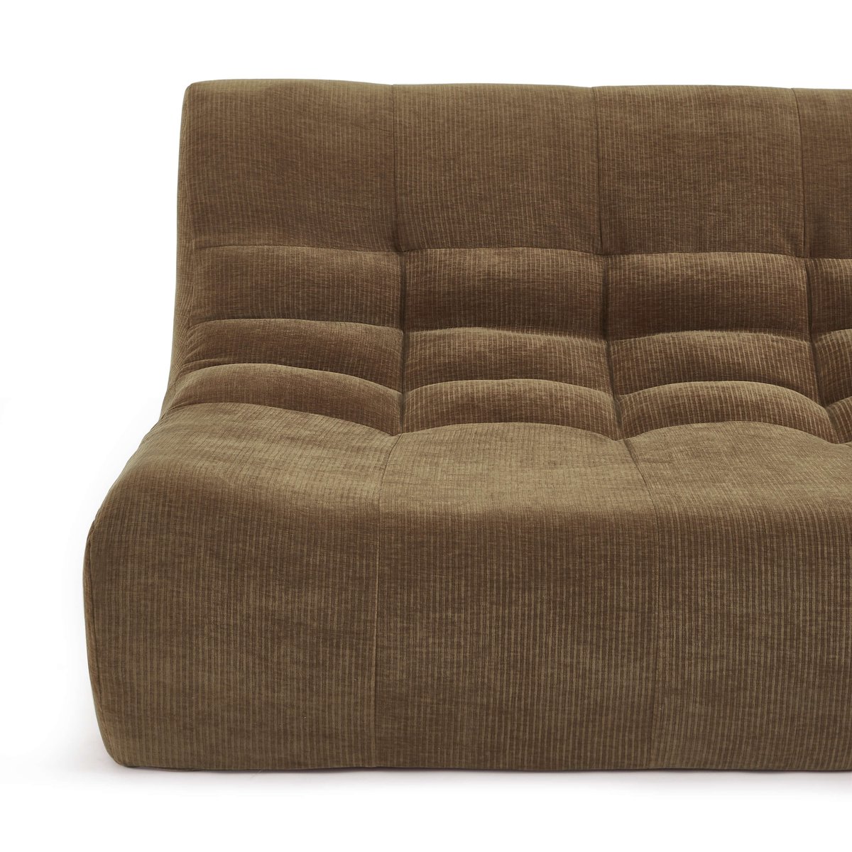 Banquette 2 places en velours JANIS marron, SORELH