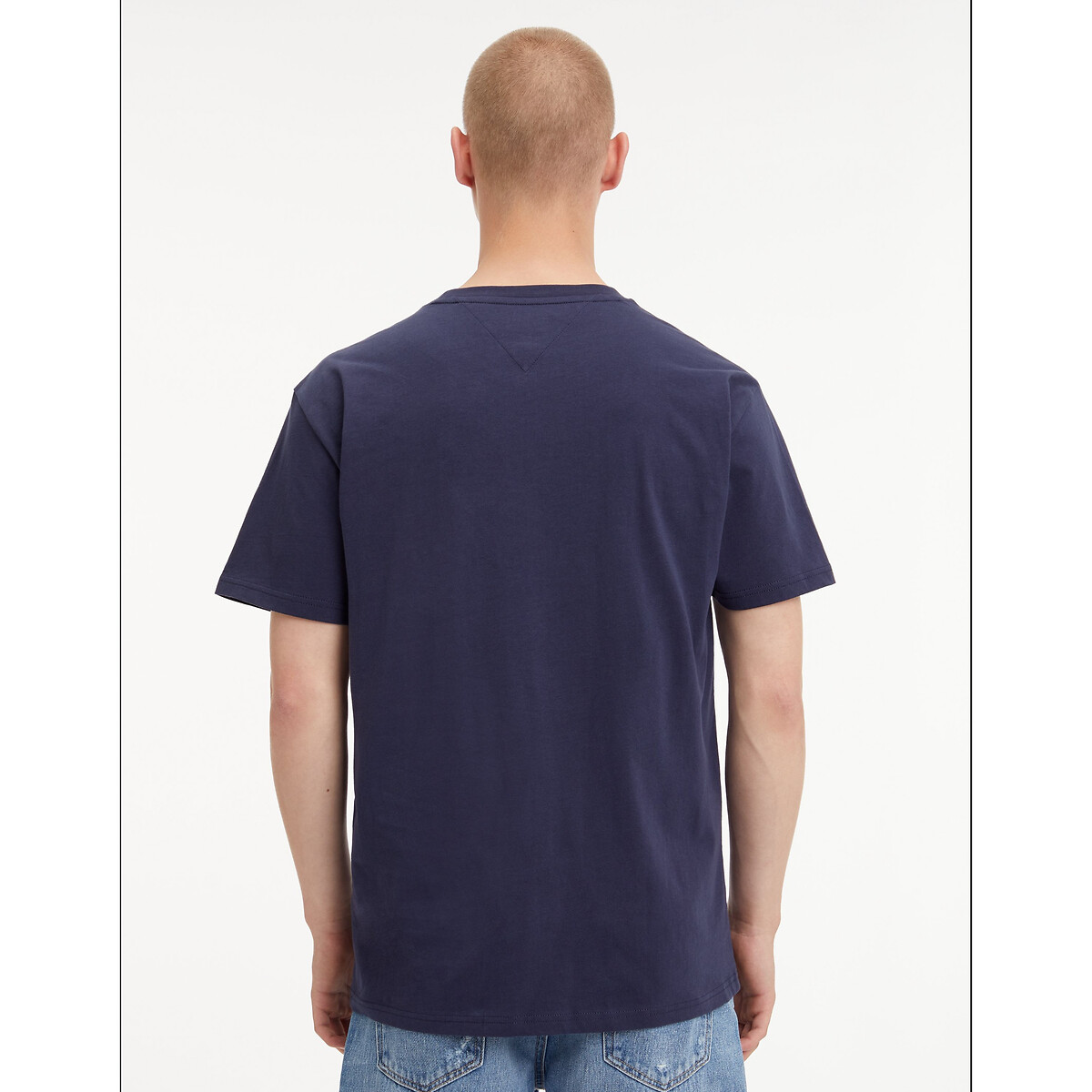 T-shirt colord logo ricamo al petto blu marino, TOMMY JEANS