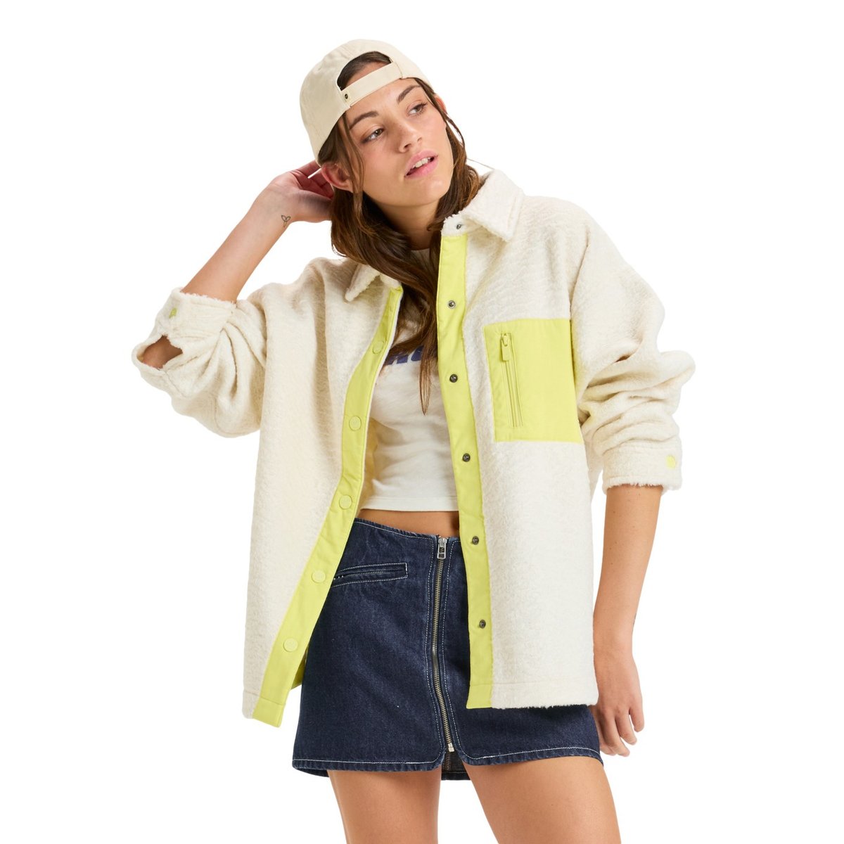 Veste chemise POLAR SHACKET. blanc whisper white, ROXY
