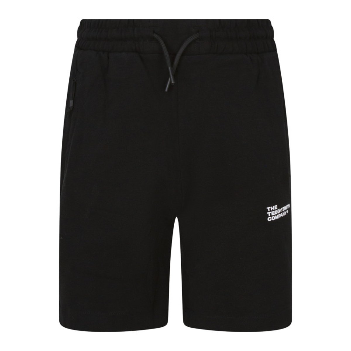 Short en coton noir à coupe droite pourvu d'une taille élastiquée noir, TEDDY SMITH