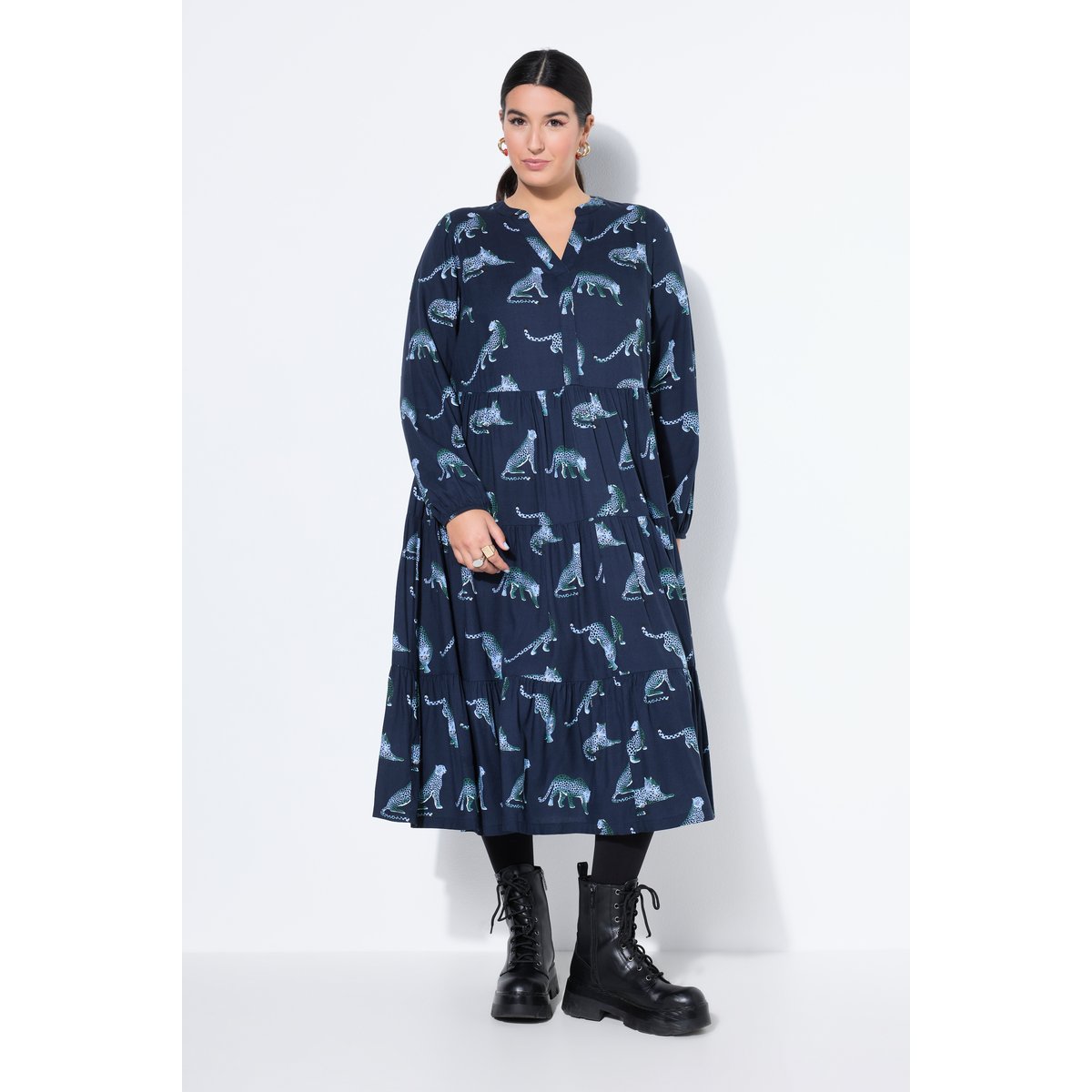 Robe maxi avec volants marine, STUDIO UNTOLD