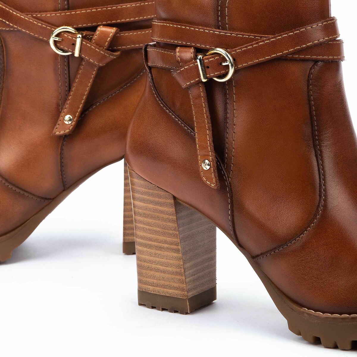 Bottines cuir à talon Connelly cognac, PIKOLINOS