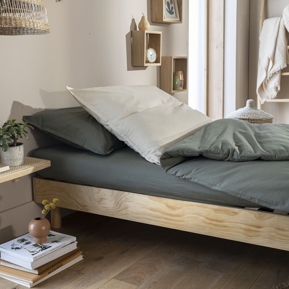 Sommier kit en bois massif bois clair, TERRE DE NUIT