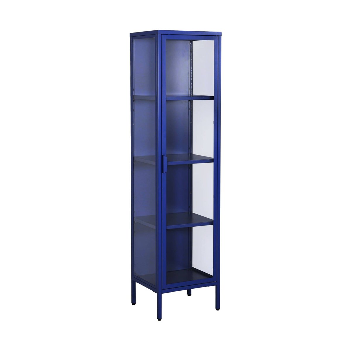 Buffet de rangement acier et verre trempé 1 porte 160cm ARKANSAS bleu, SWEEEK