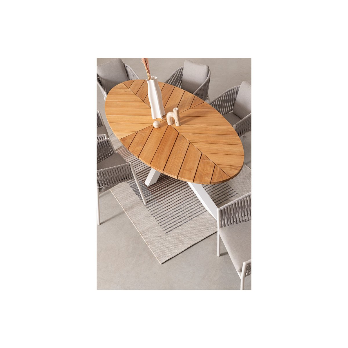 Fauteuils de jardin en métal et polypropylène (lot de 4) - CANNES blanc, HELLIN, DEPUIS 1862