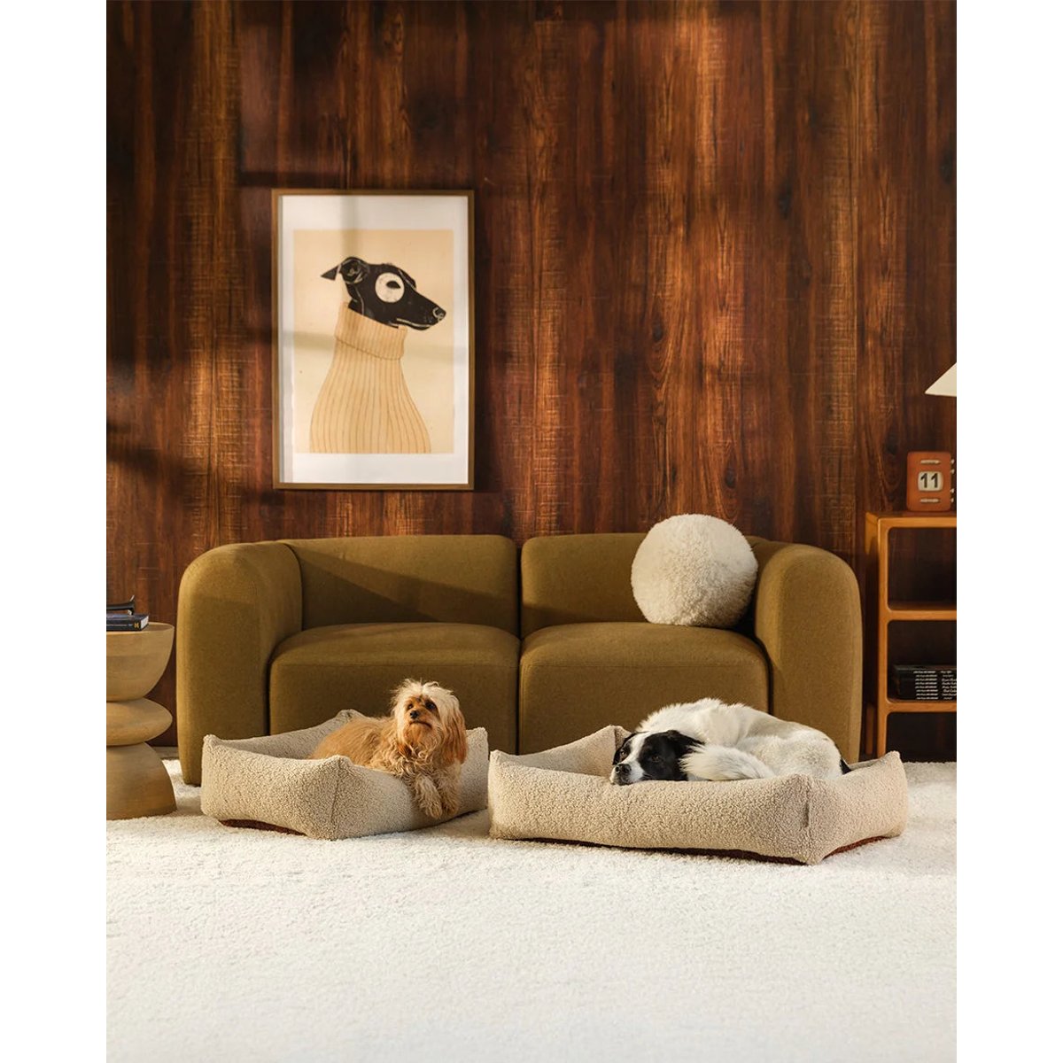 Lit douillet pour animaux M en Teddy biscuit, WIGIWAMA
