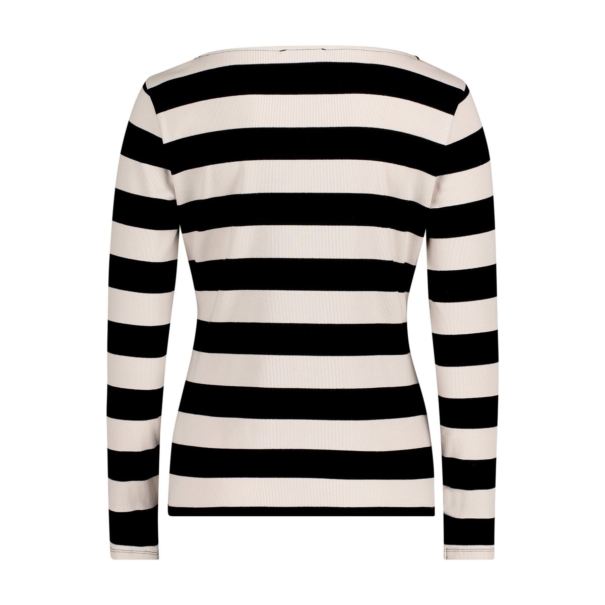 T-shirt basique de texture côtelée noir/blanc, BETTY BARCLAY