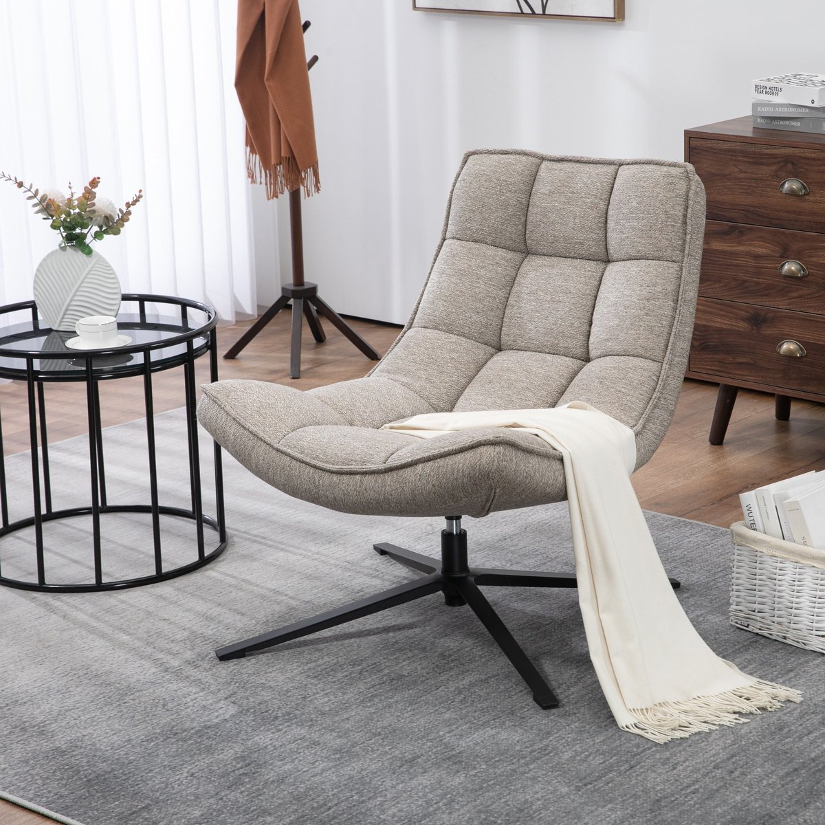 Fauteuil pivotant sable, ZAGO