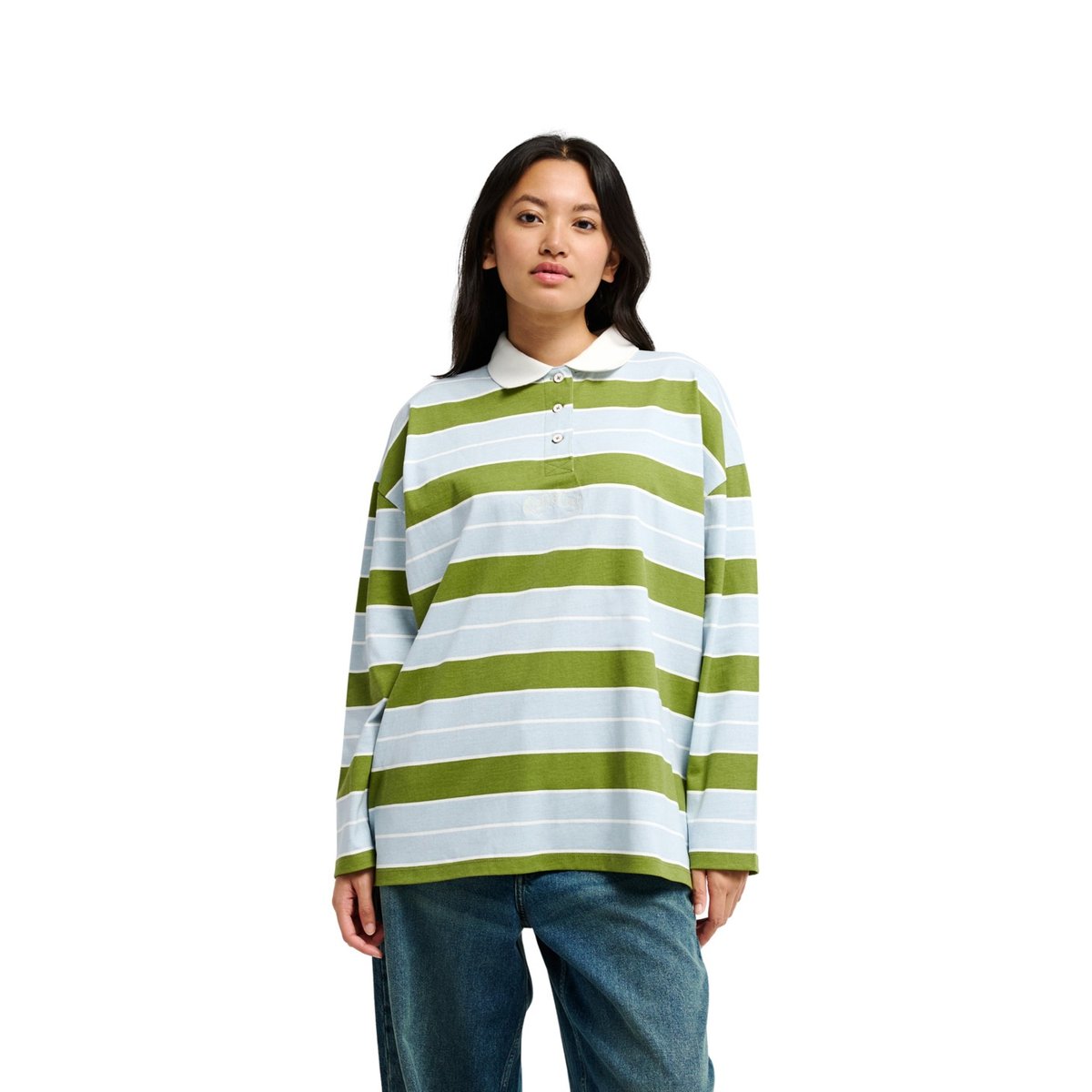 Polo manches longues HUTTON vert calliste green polo stripes, QUIKSILVER