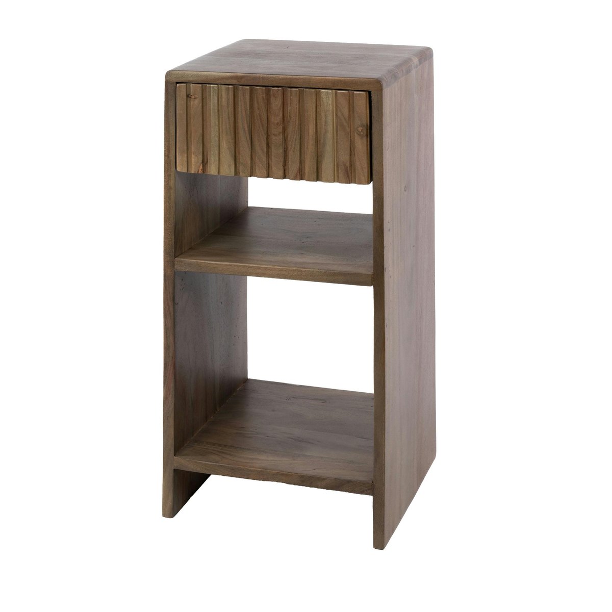 Table de chevet bois d'acacia brun 1 tiroir 2 tablettes NAKO marron, PIER IMPORT