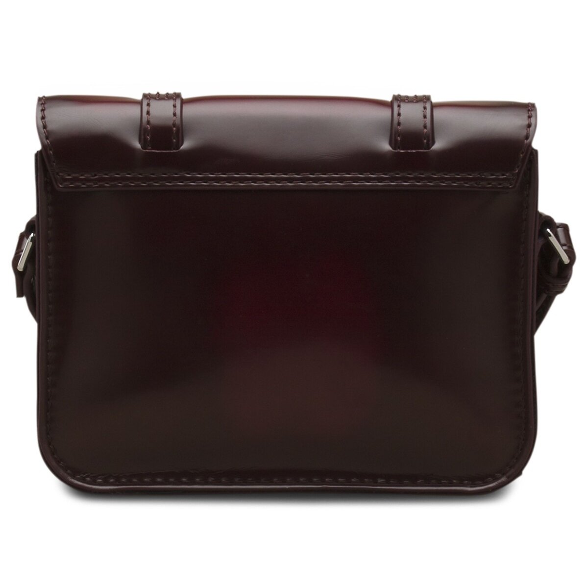 Borsa a tracolla piccola in pelle oxford rosso scuro, DR. MARTENS