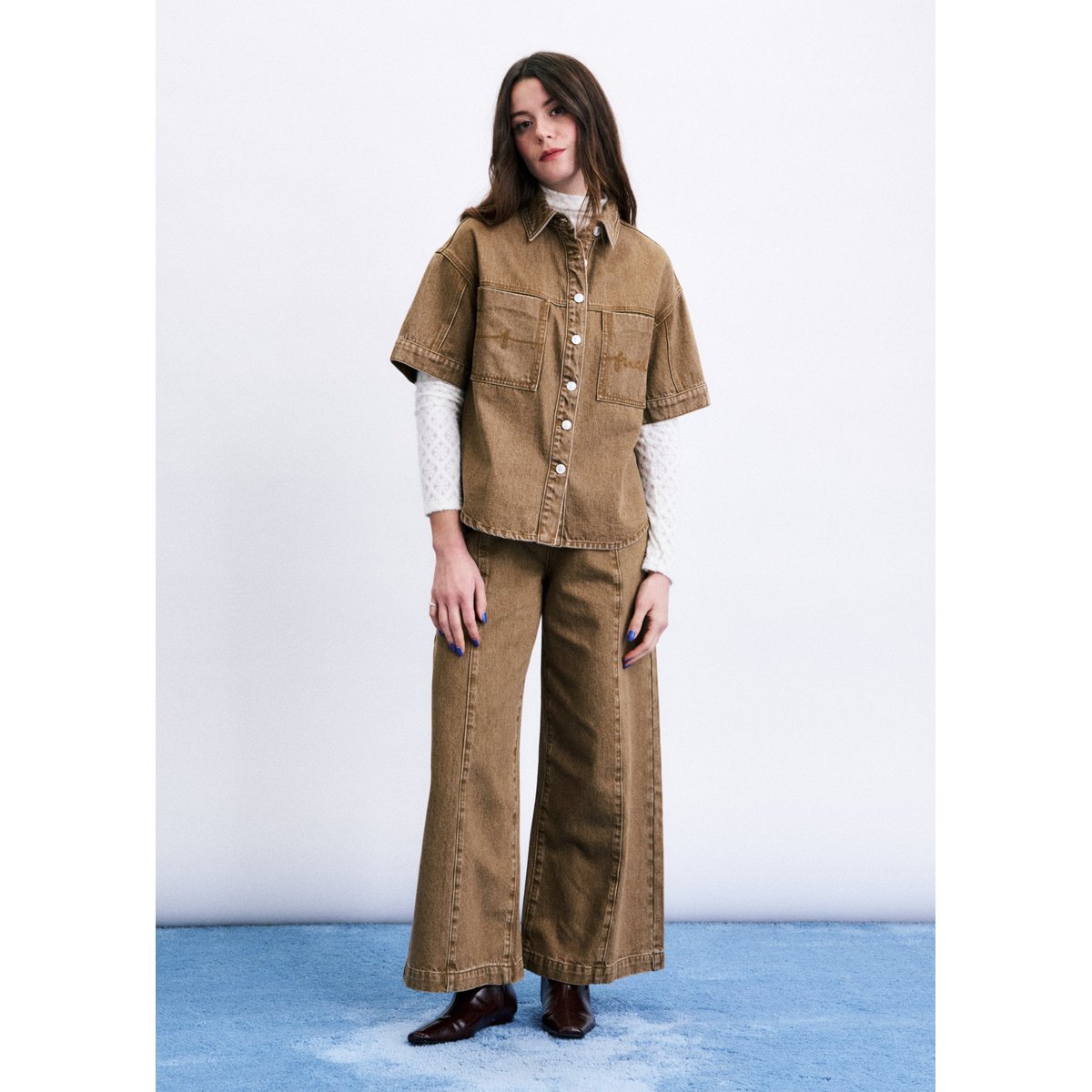 Chemise Inari en coton INARI marron glace, FRNCH