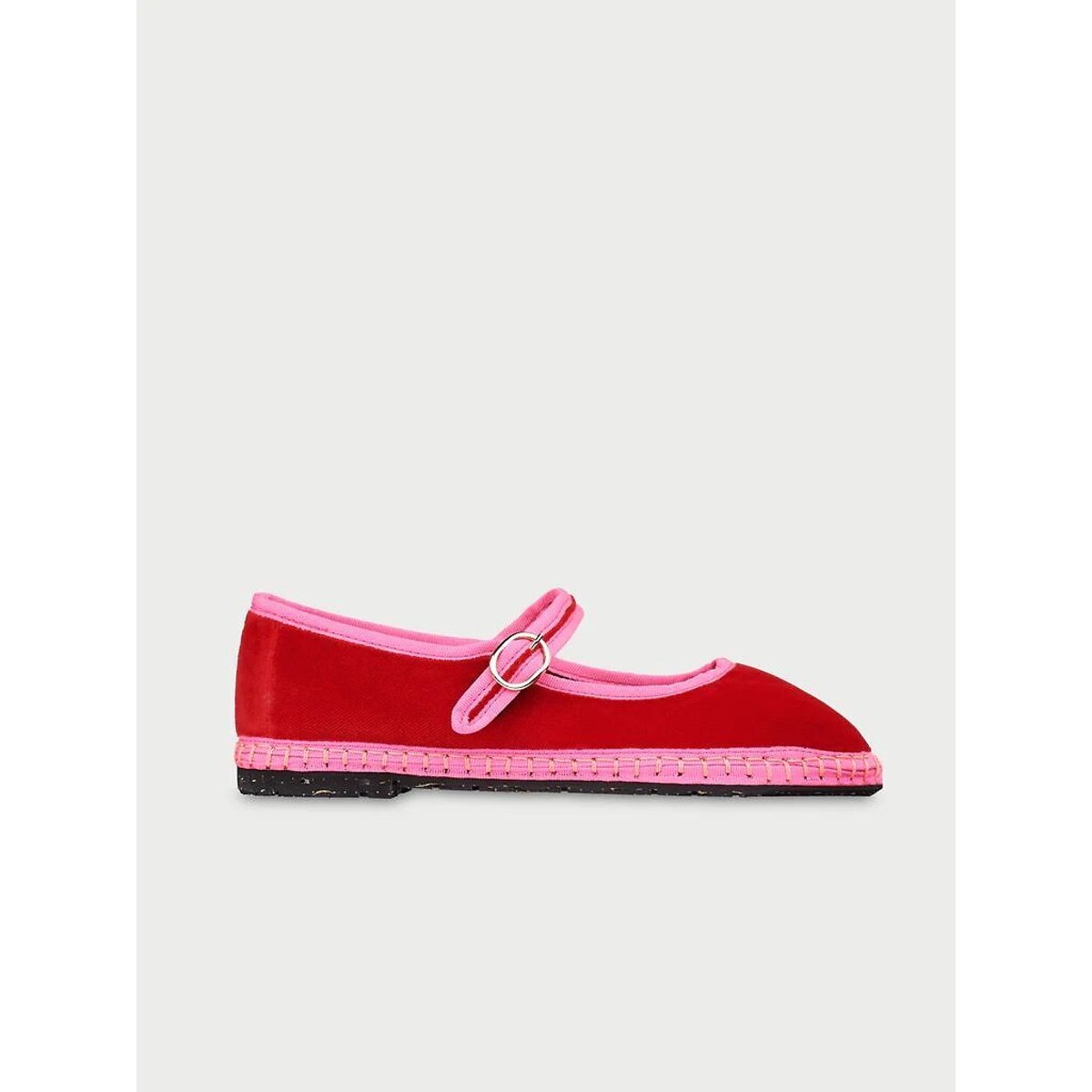 Aurélie Velour Mary-Jane Ballet Pumps red/pink, FLABELUS