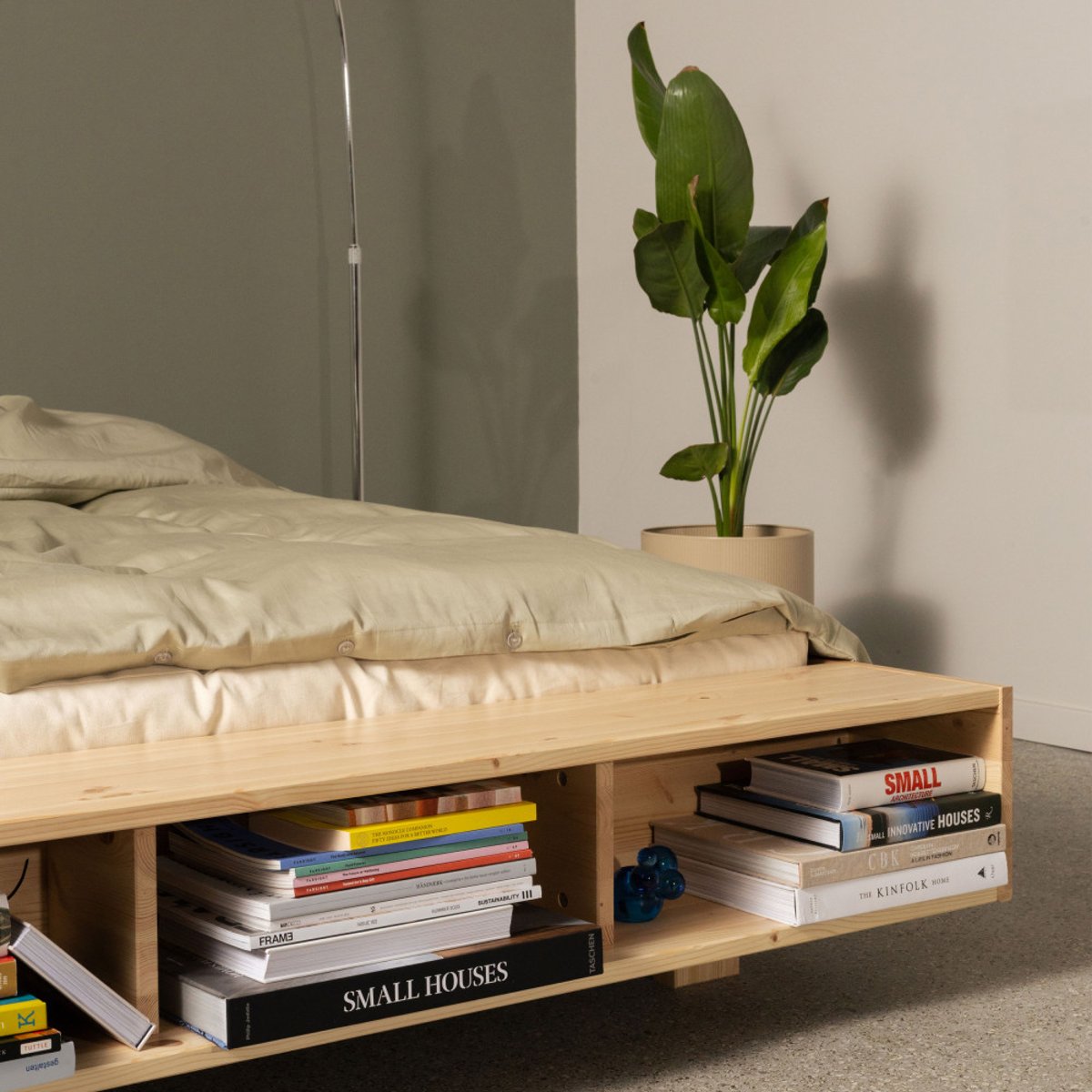 Lit avec rangement en bois 140x200cm- MERGE bois clair, KARUP DESIGN