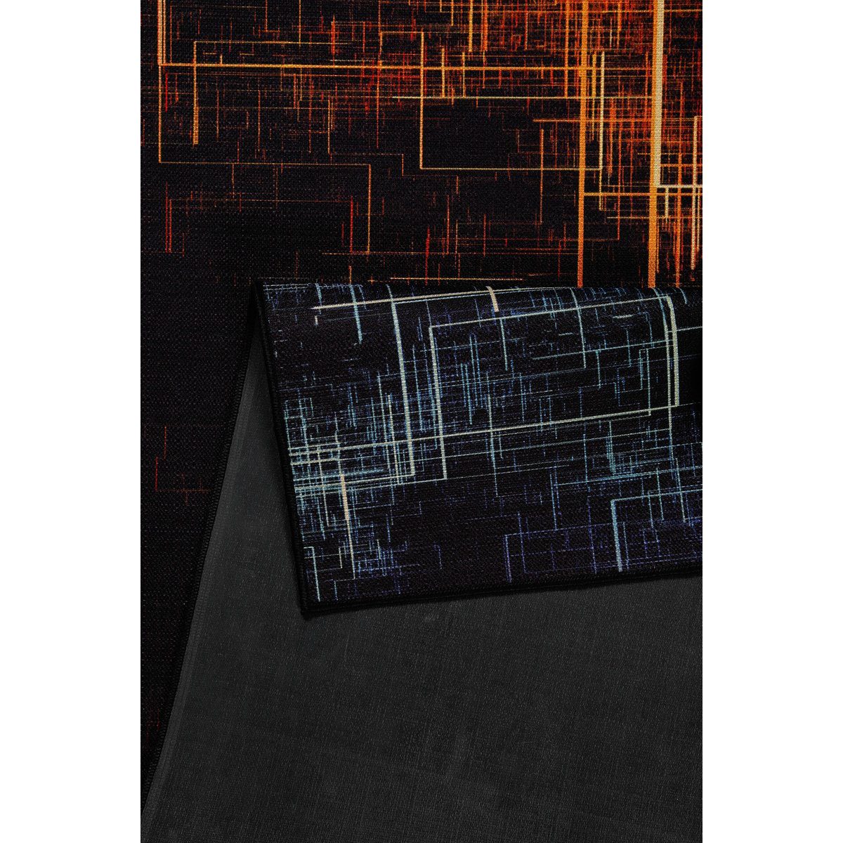Tapis gamer design digital , Quantum Warp noir-multicolore, WECON HOME