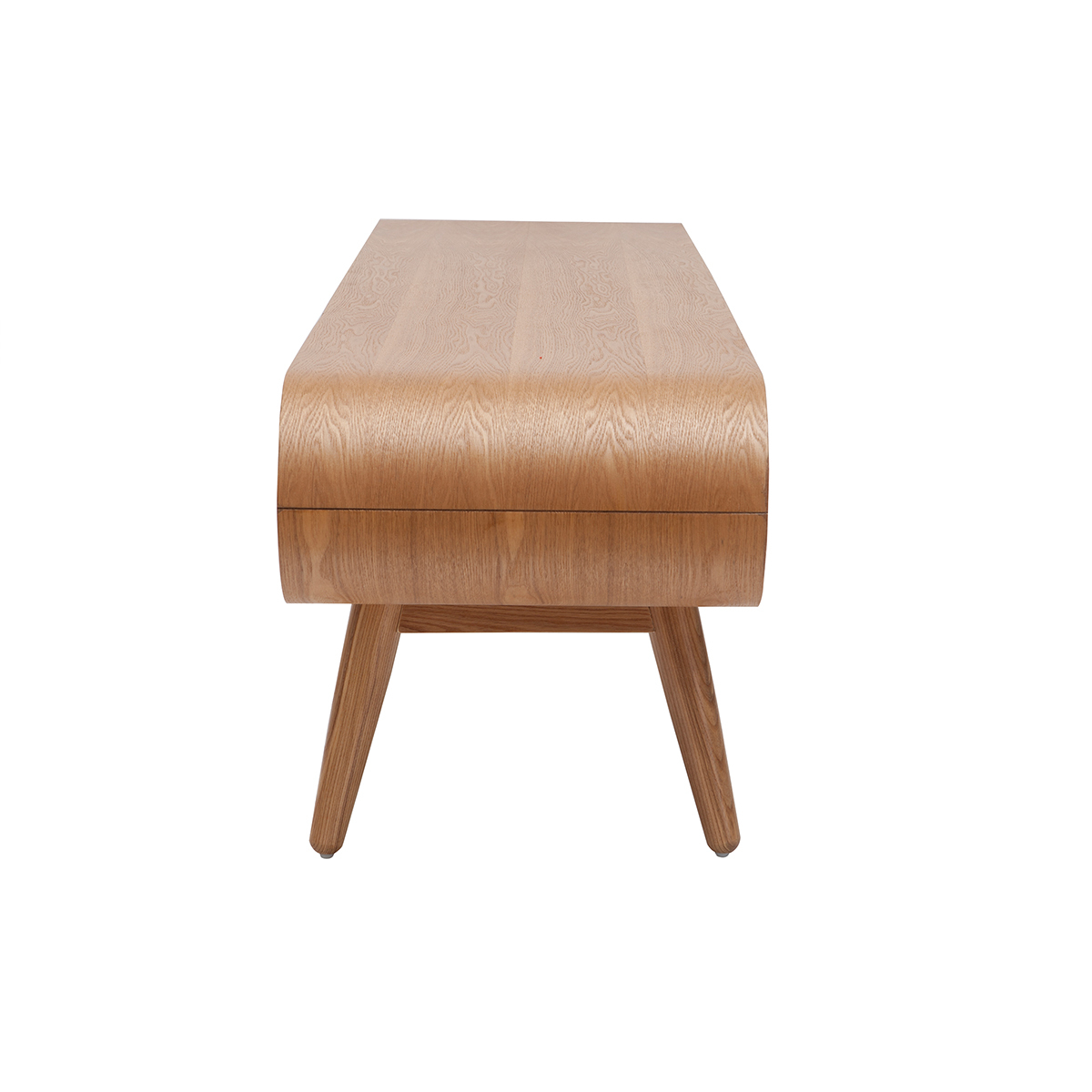 Meuble TV scandinave en bois clair 2 tiroirs L150 cm BALTIK naturel, MILIBOO