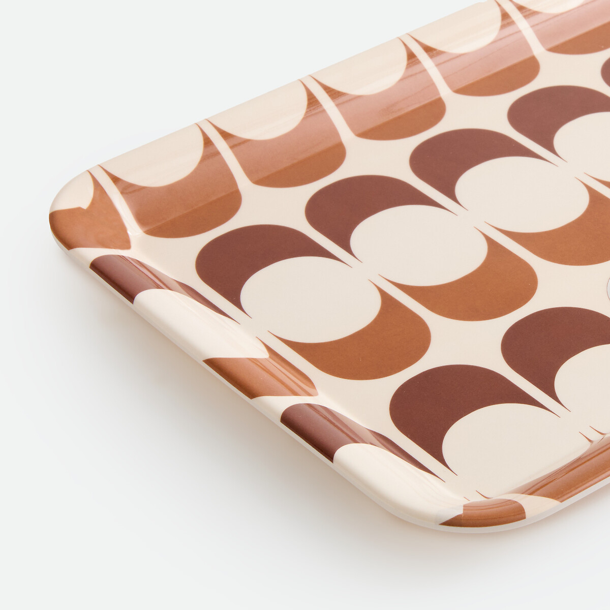 Plateau rectangulaire, imprimé vintage, taille M, LUIGI marron, LA REDOUTE INTERIEURS