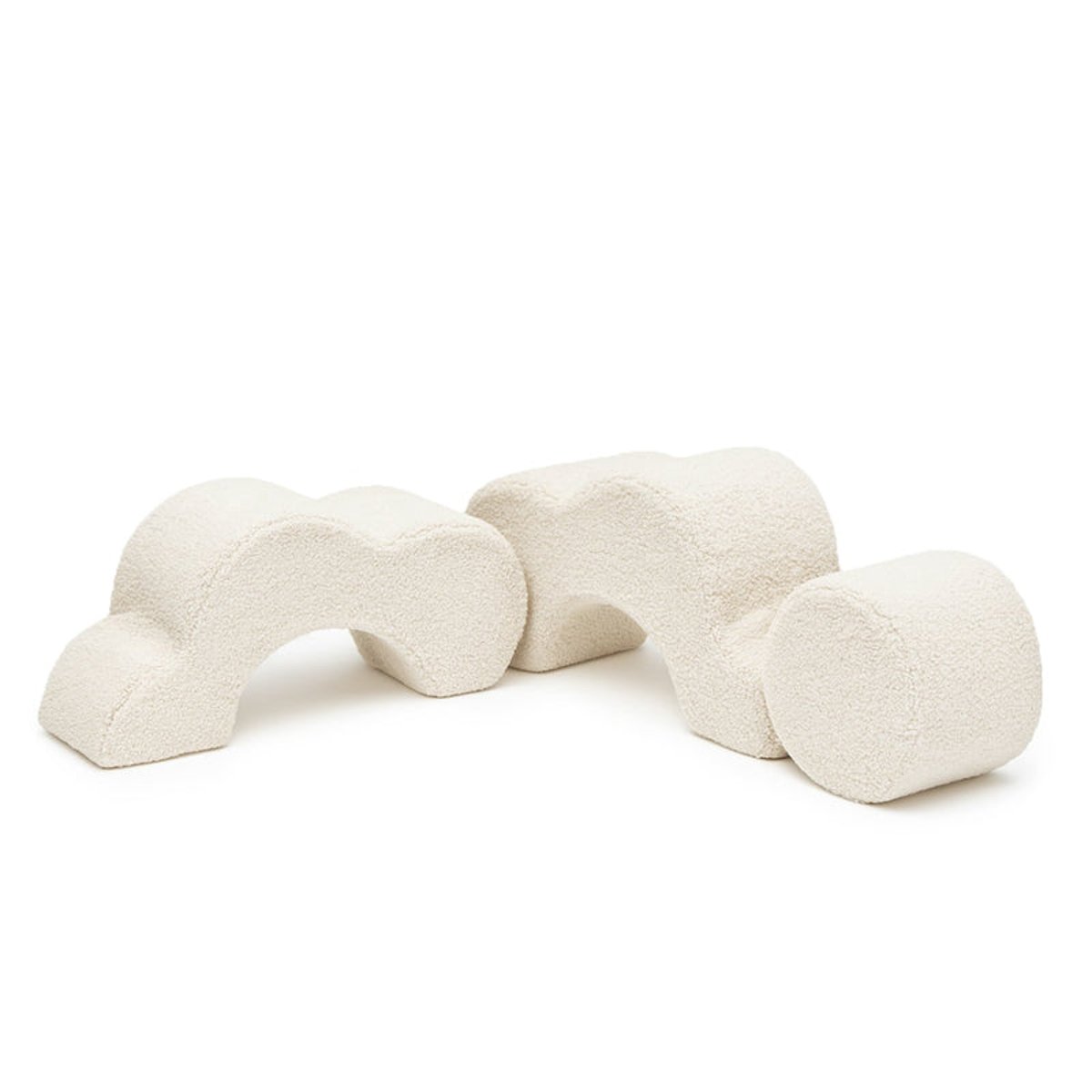 Aire de jeux en mousse pour enfants | Ensemble forme fleur | 3 éléments | BEARLY crème, MEOW BABY
