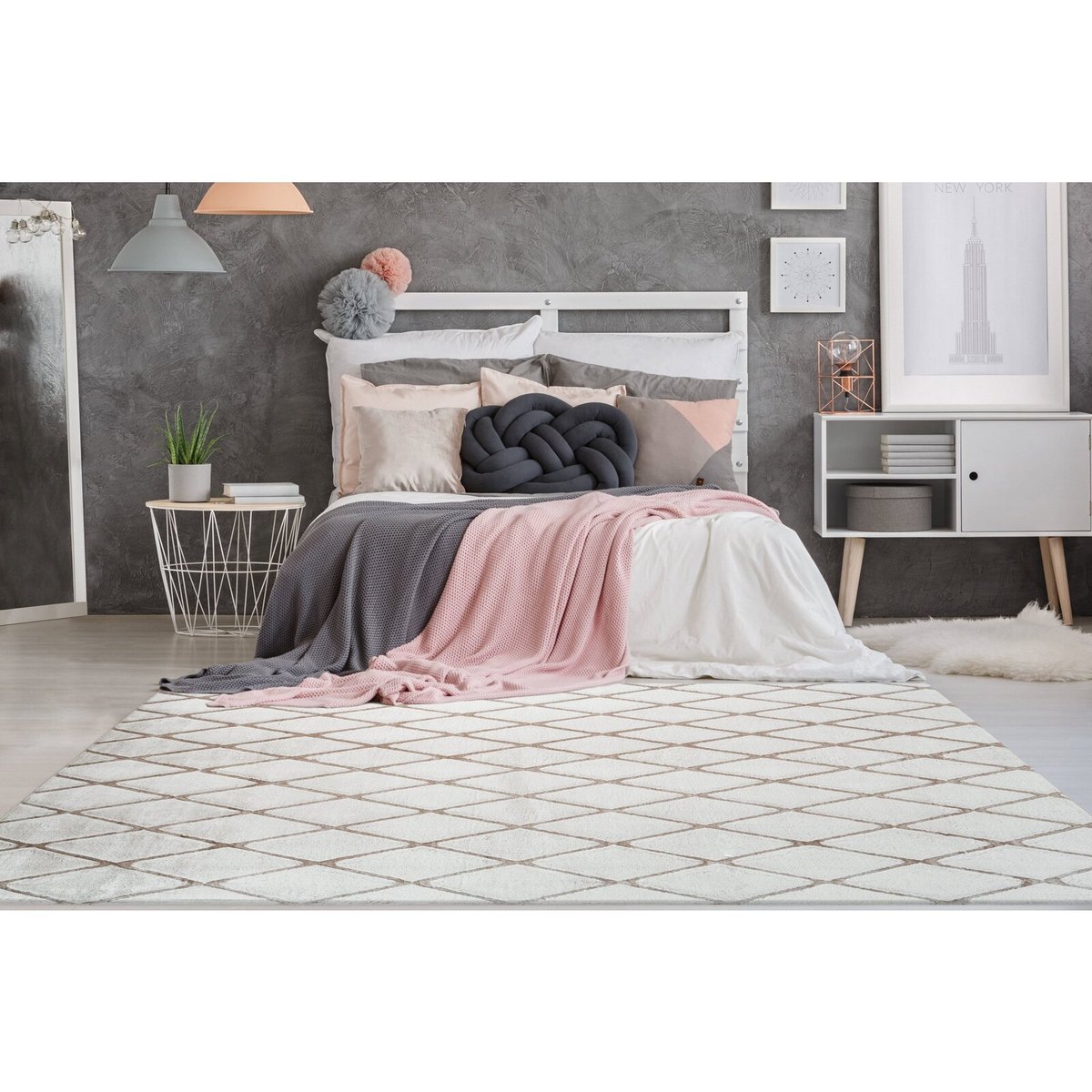 Tapis rectangulaire, VIVICA blanc, taupe, ARTE ESPINA