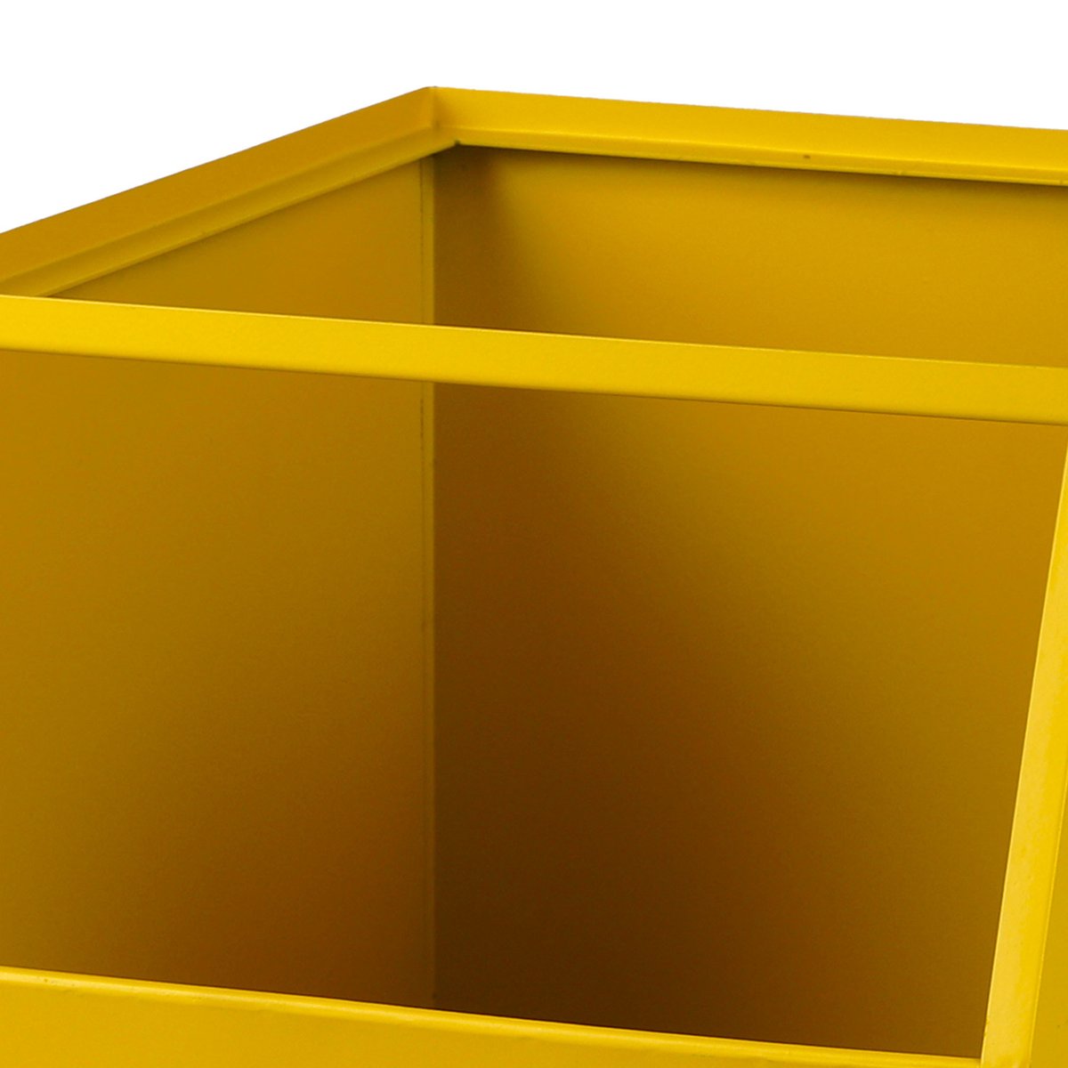 Casier de rangement en métal jaune empilable avec étiquette 32x23x21cm jaune, WADIGA