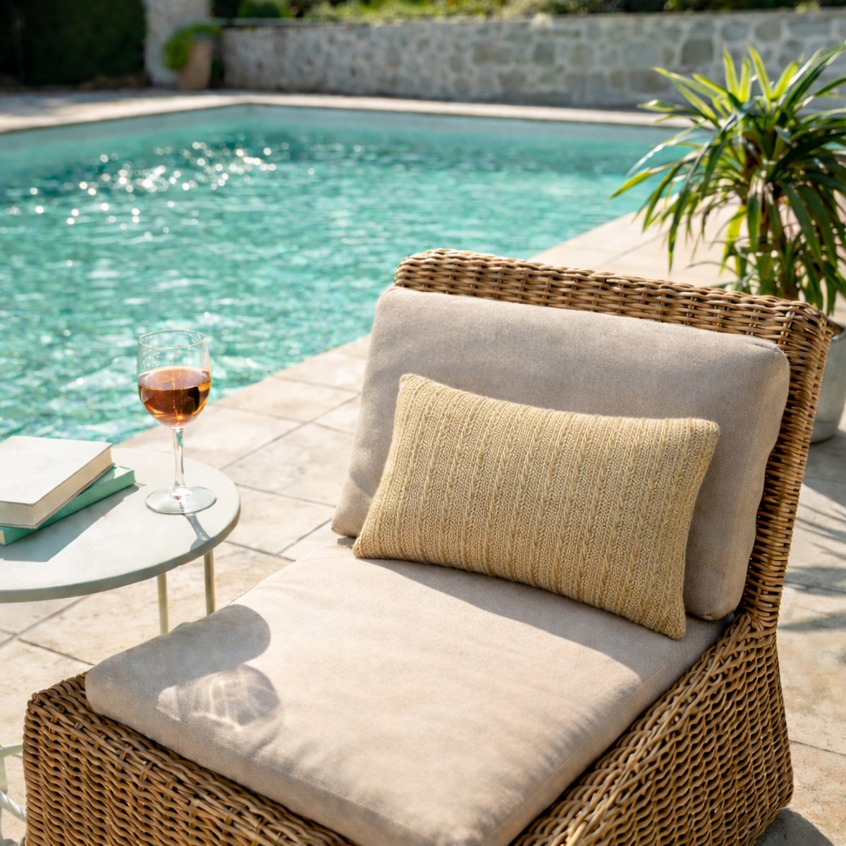 Housse de coussin imperméable pour extérieur FORMENTERA - QABANE naturel, HOME MAISON