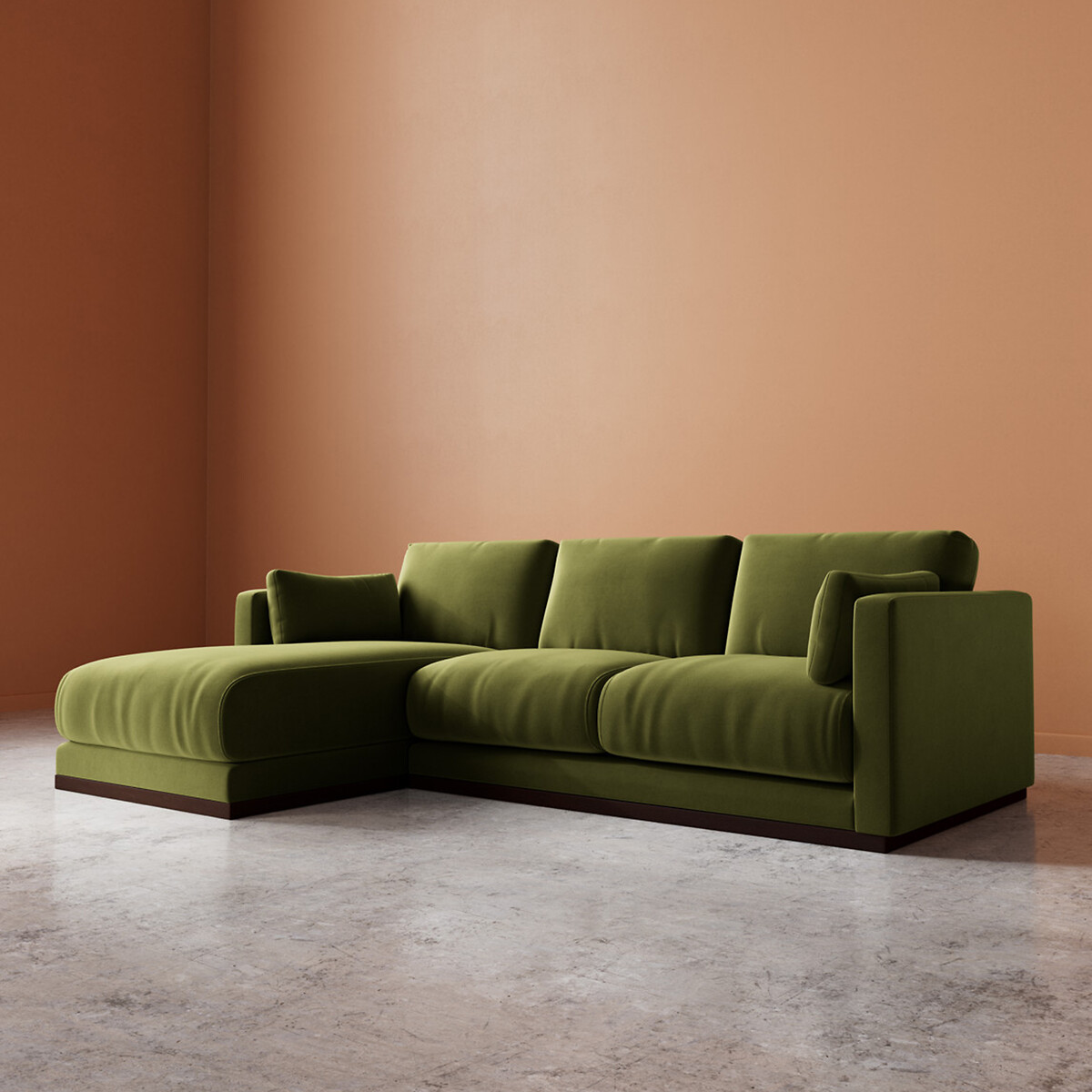 Alesund Easy Velvet Corner Chaise Sofa fern, SWOON