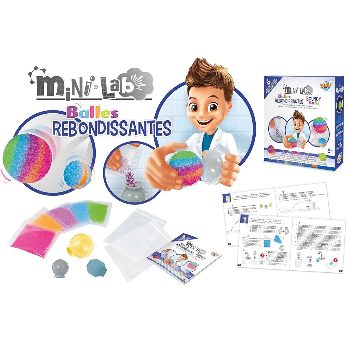 Mini Lab Balles rebondissantes bleu, BUKI FRANCE