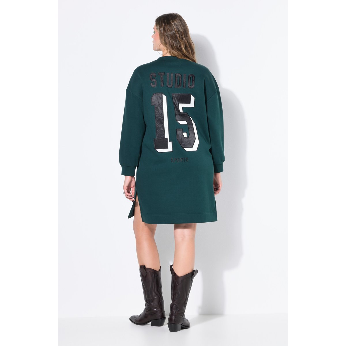 Robe midi en molleton oversize vert minuit, STUDIO UNTOLD