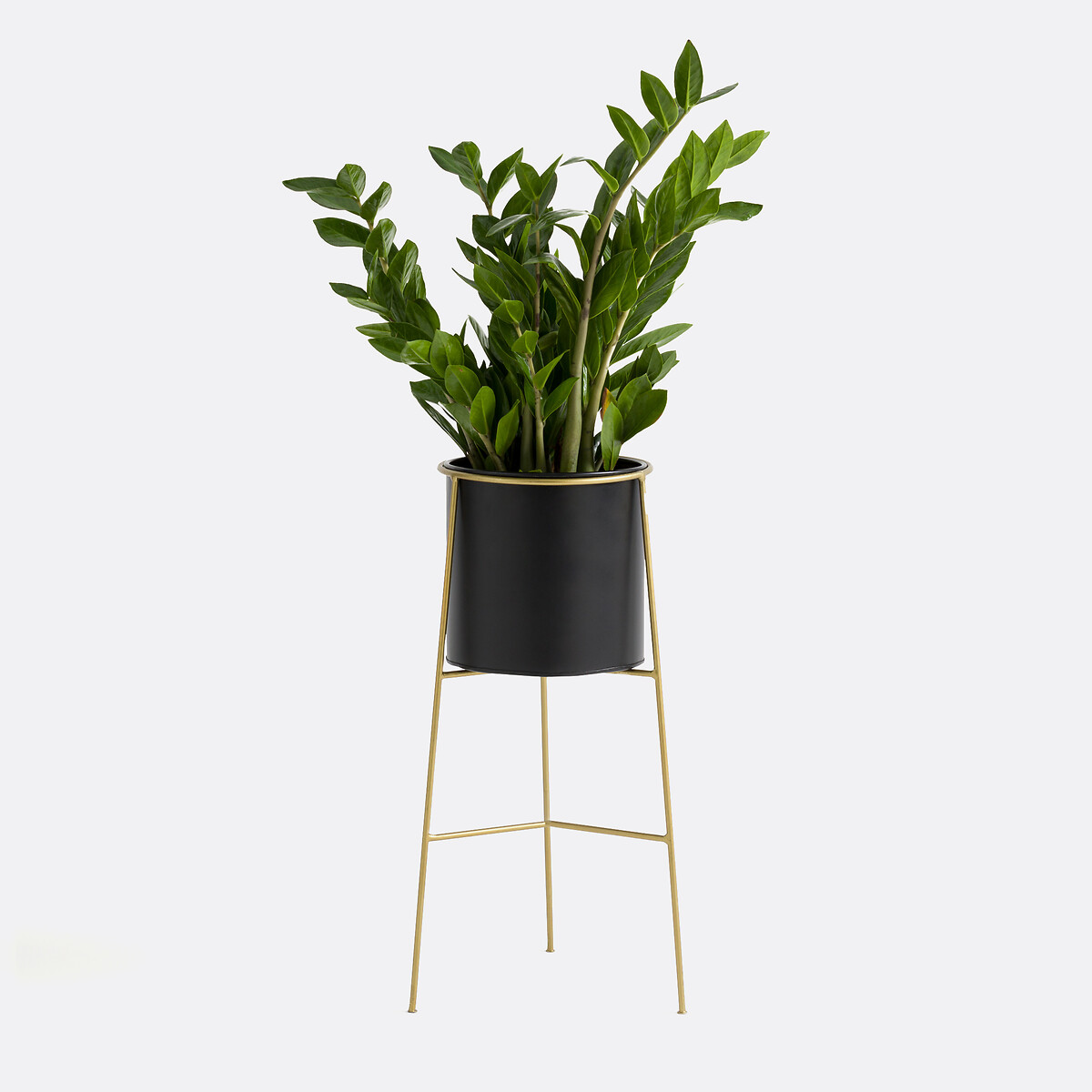 Vaso su base metallo ferro Ø22 cm Inaya nero/ottone, LA REDOUTE INTERIEURS