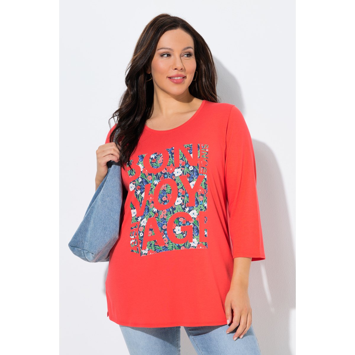 T-shirt motif « Bon Voyage » corail, ULLA POPKEN