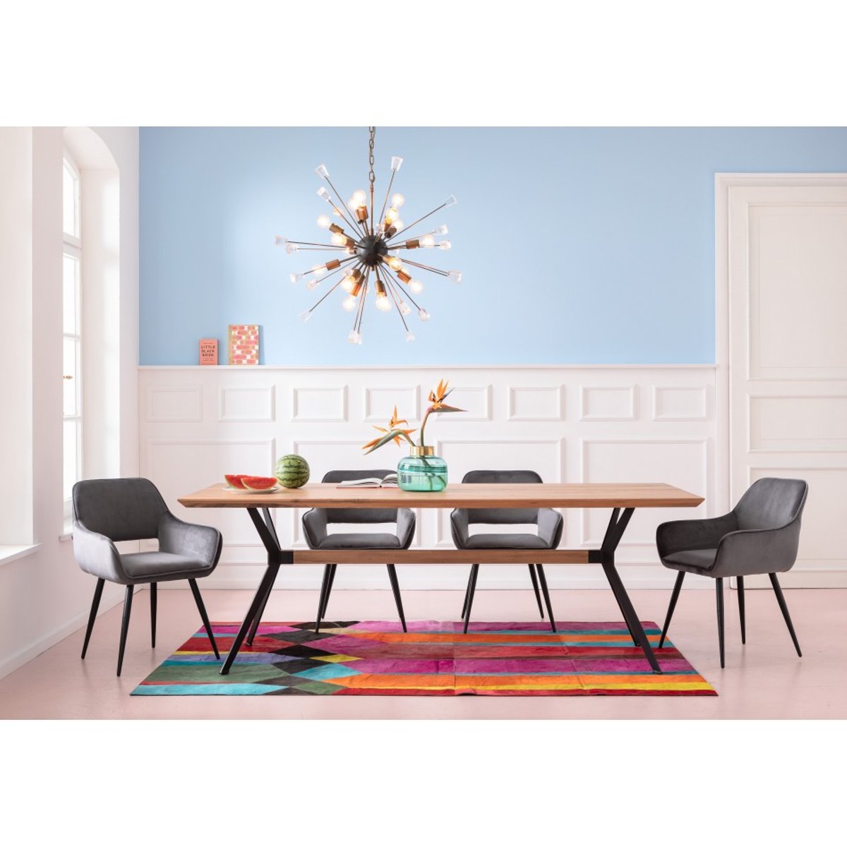Table Downtown 180x90cm noyer chêne, KARE DESIGN