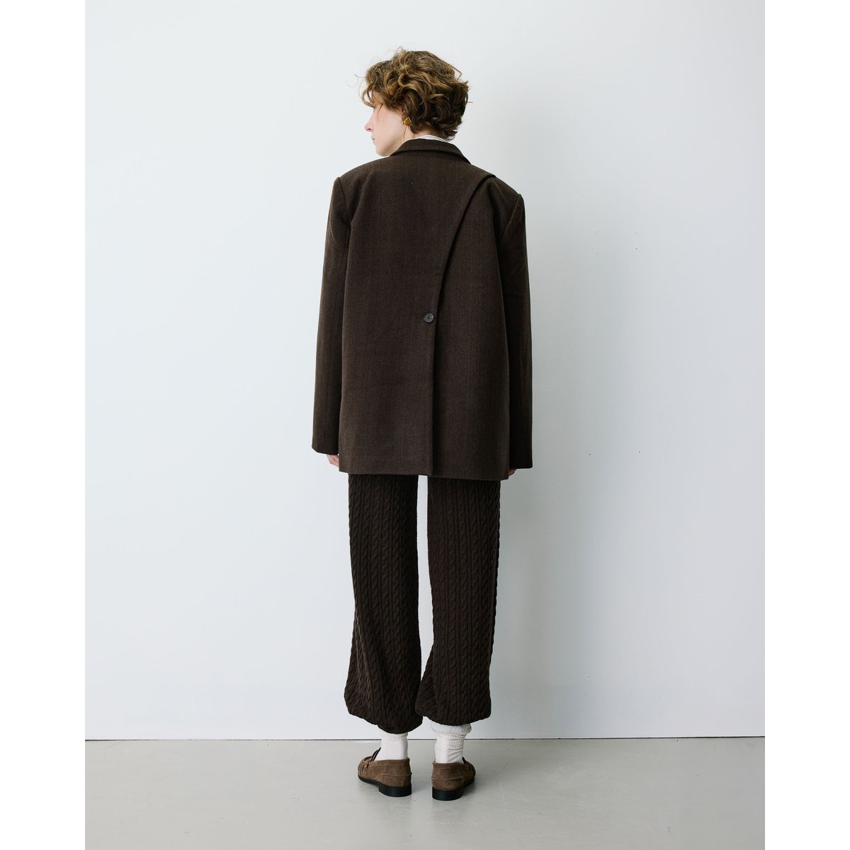 Blazer oversize structuré à boutons au dos chocolat Behati chocolat, GRACE & MILA