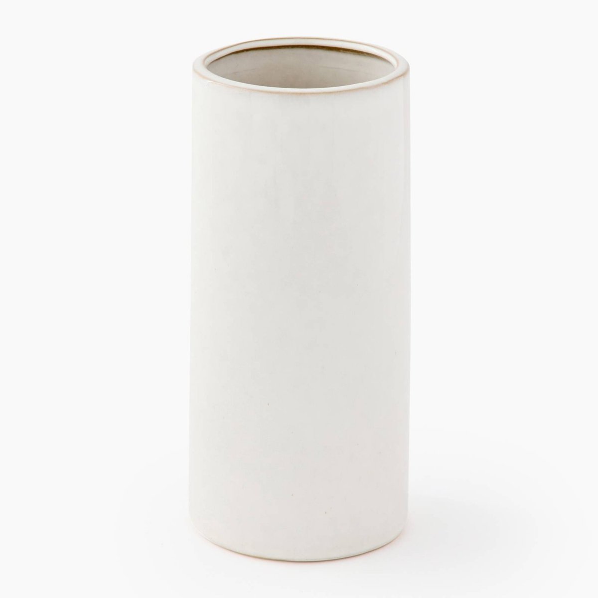 Vase droit, 10.5xH23cm, en céramique blanc, MONOPRIX