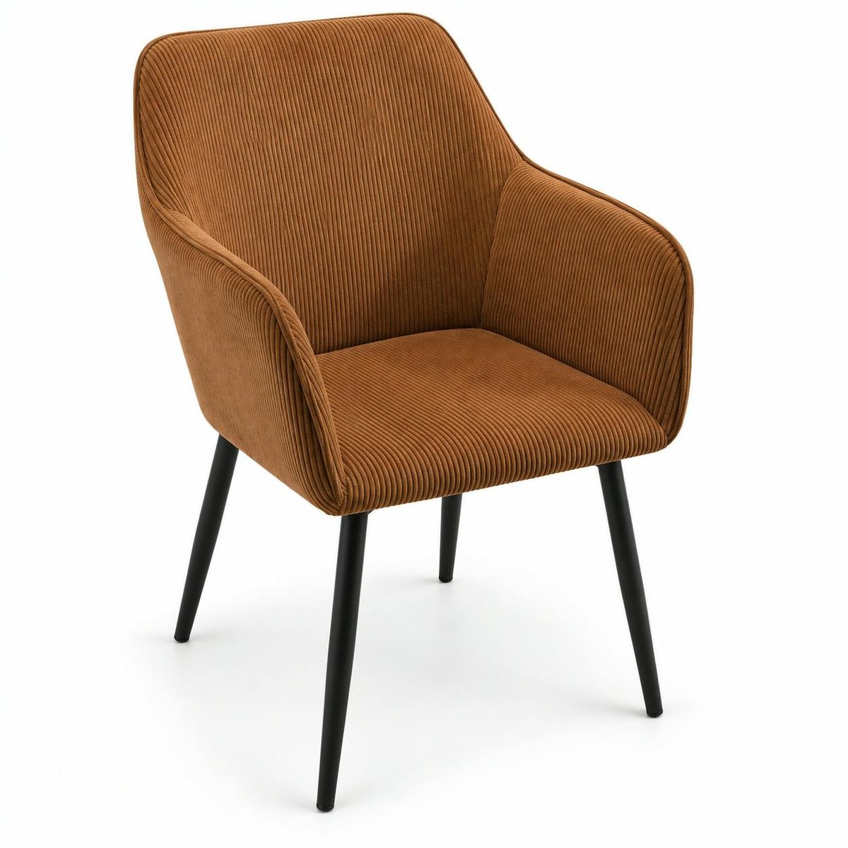 Fauteuil de table en velours cotelé (lot de 2) MALMOE brun, PIER IMPORT