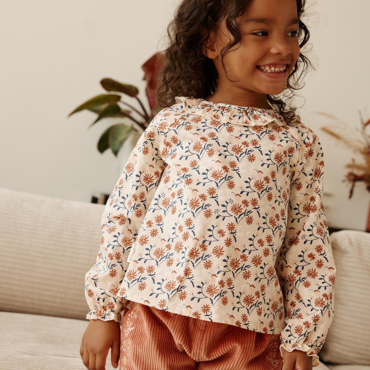 Blouse enfant en popeline Ollie vanille, PETIT BEGUIN