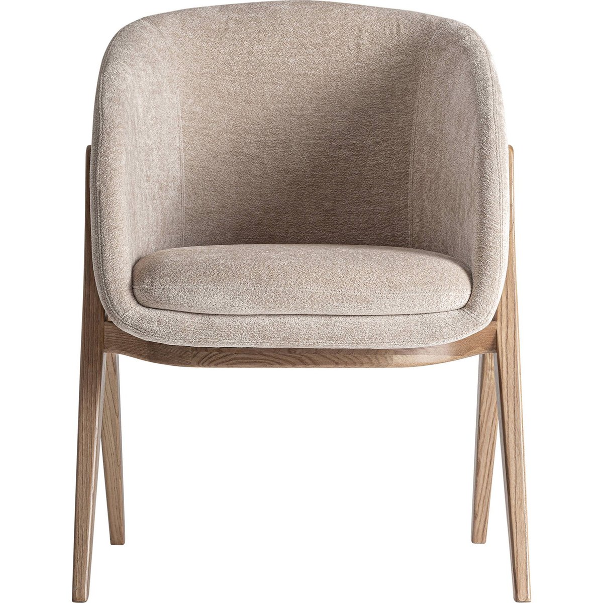 Chaise contemporaine en bois beige et frêne brun, RECOLLECTION