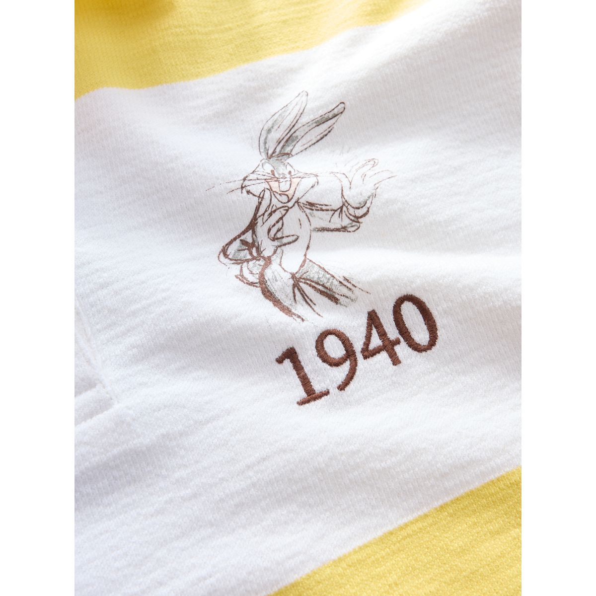 Polo de rugby bugs bunny sous licence rayure jaune, NEXT