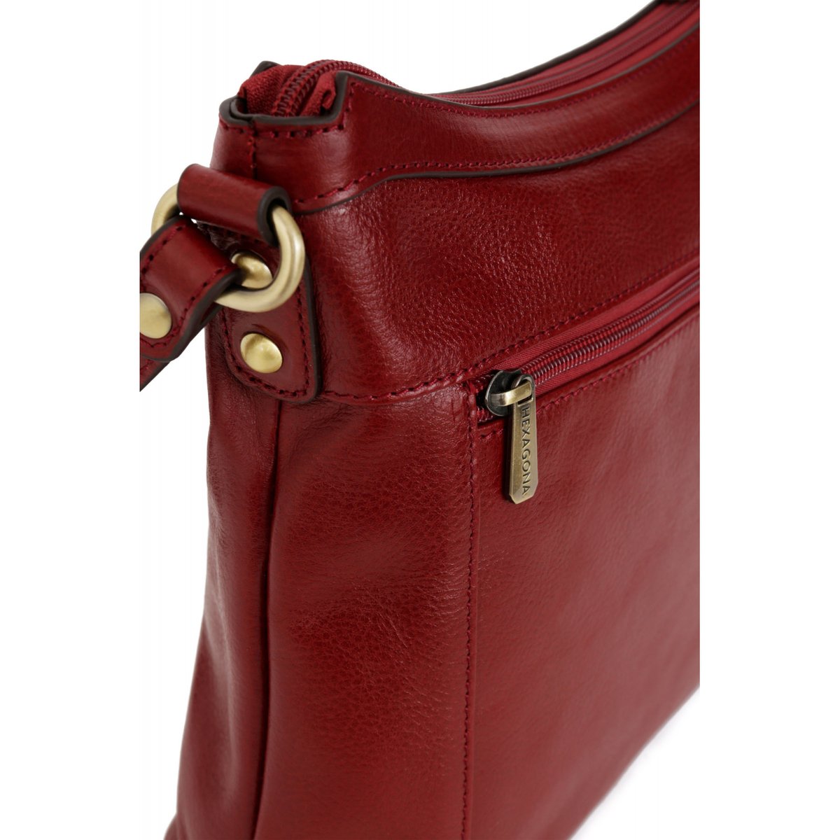 Sac porté travers RÉPUBLIQUE rouge carmin, HEXAGONA