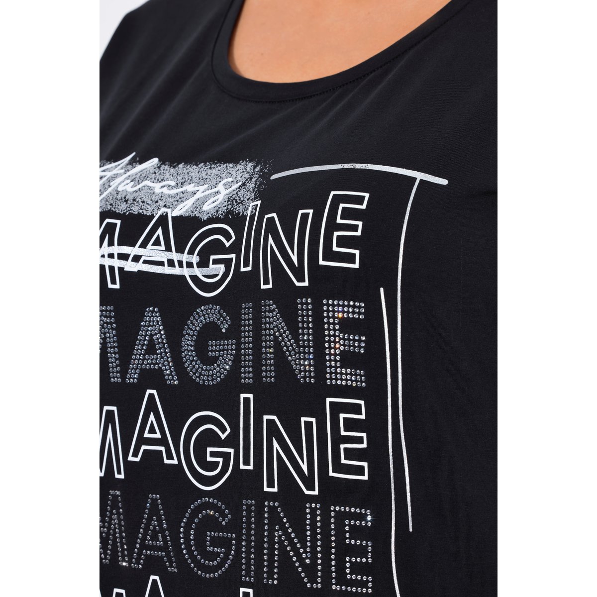 T-shirt Imagine noir, ULLA POPKEN
