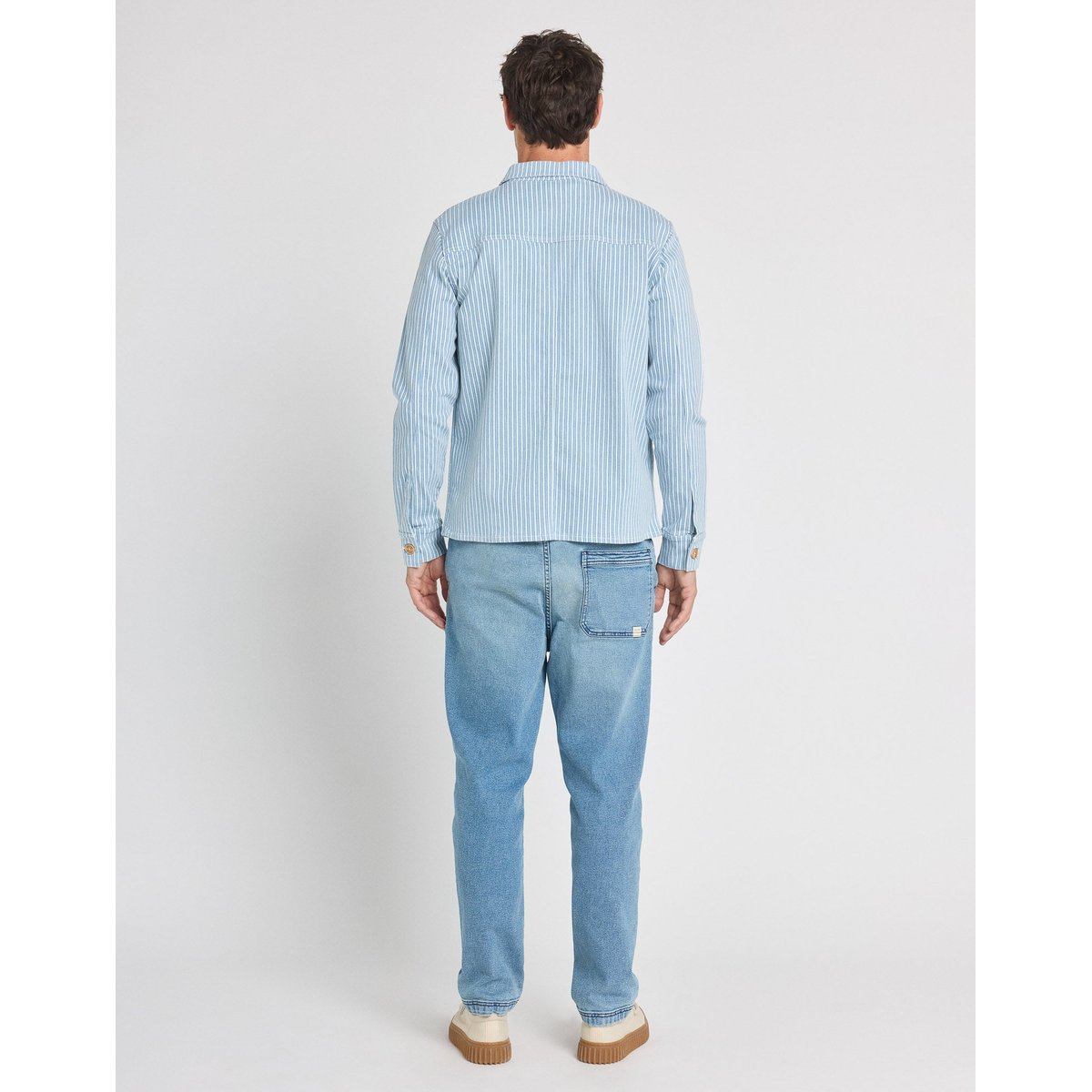 VESTE WORKER LIGHT STRIPE bleu clair, PULLIN