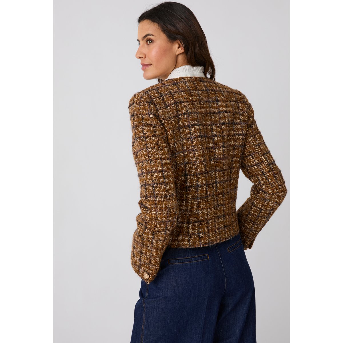 Veste effet tweed marron camel, DAMART
