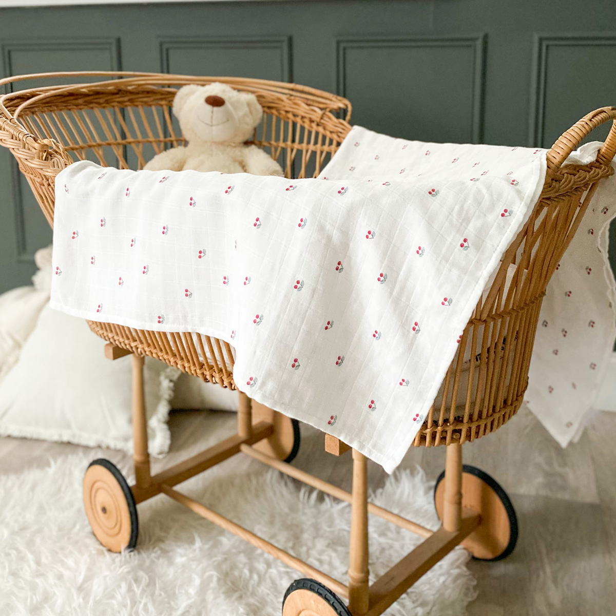 Maxi-lange coton bio CERISE ecru, LITTLE CREVETTE