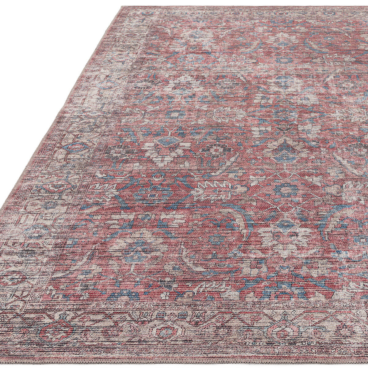 Floral Vintage Style Flatweave Rug red, ÉDITÉ