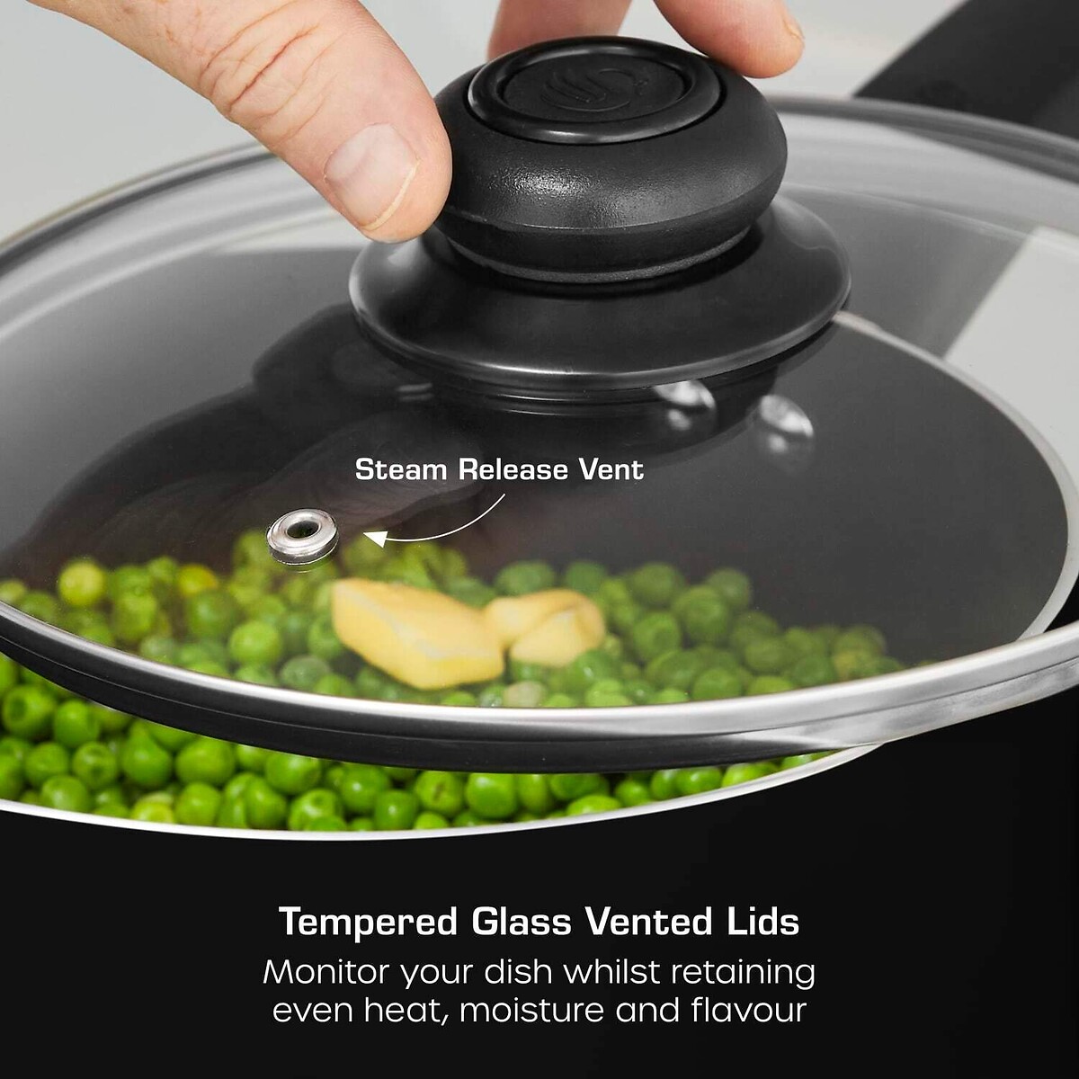 3-Piece Townhouse Saucepan Set black, SWAN
