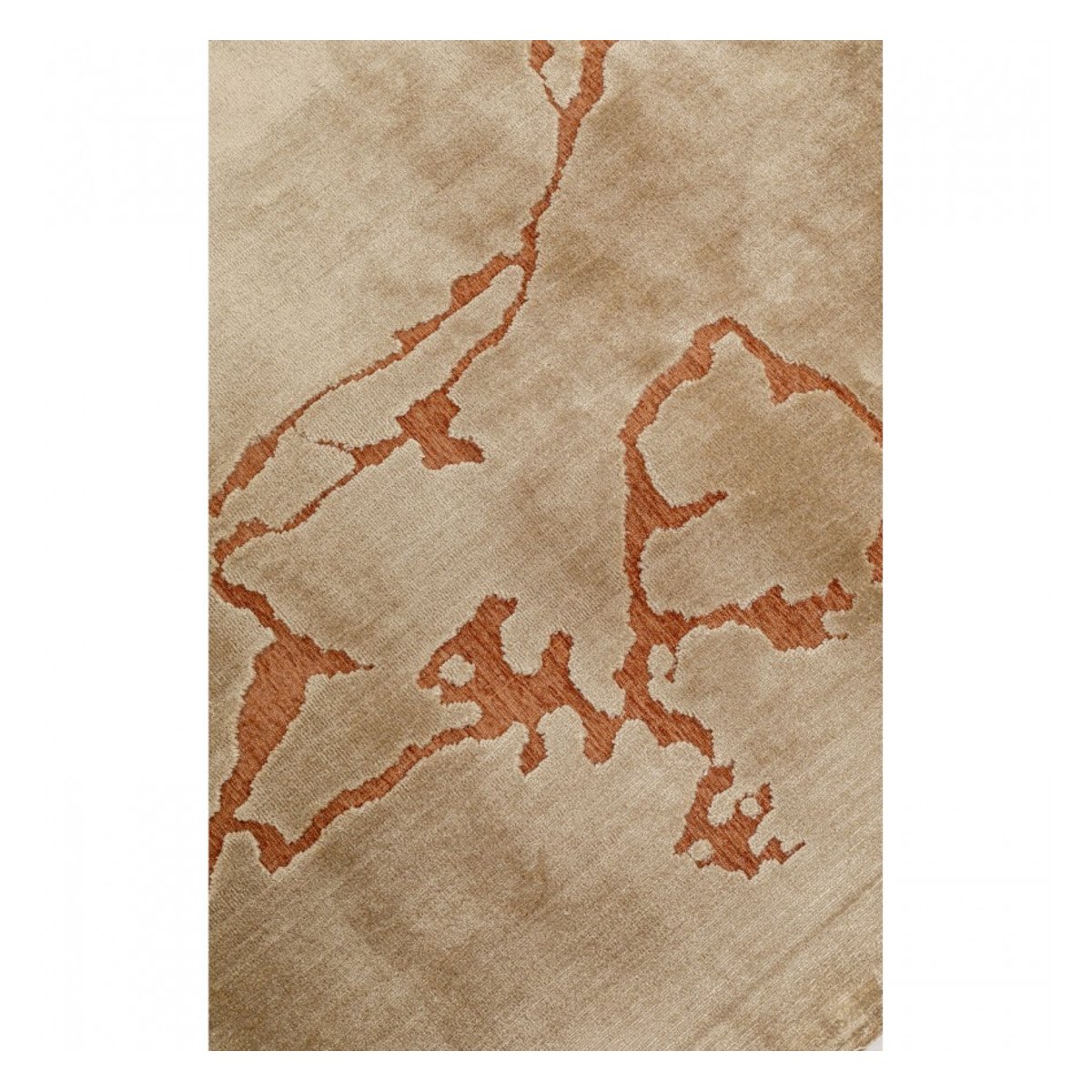 Tapis effet craquelé en polyester et viscose, MARS beige, KARE DESIGN