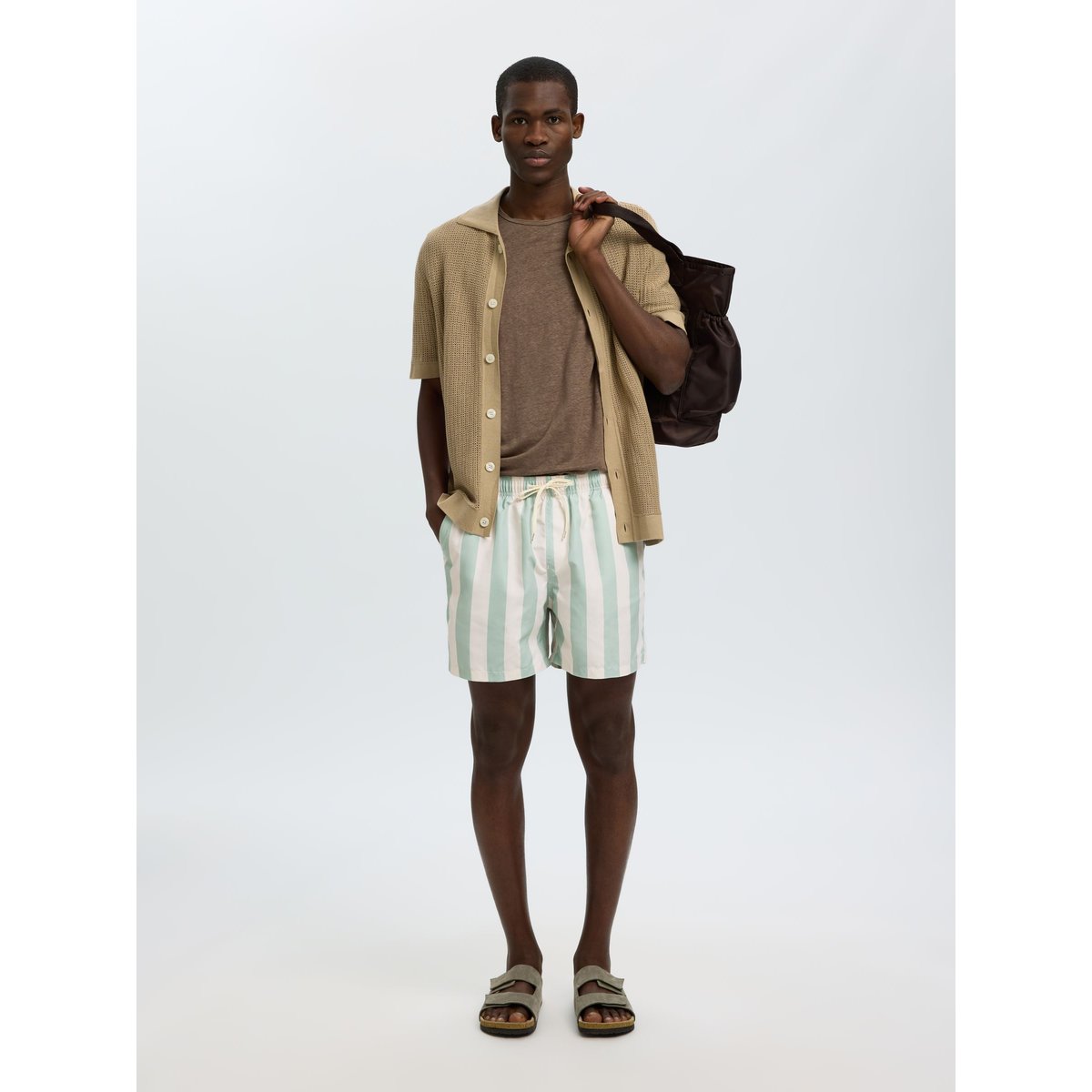Short De Bain vert - bok choy, SELECTED