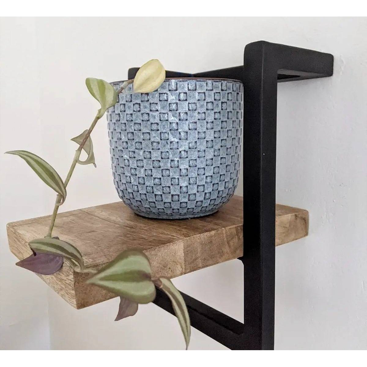 Etagère murale en bois de manguier petit modèle JOIE noir, MADE IN MEUBLES