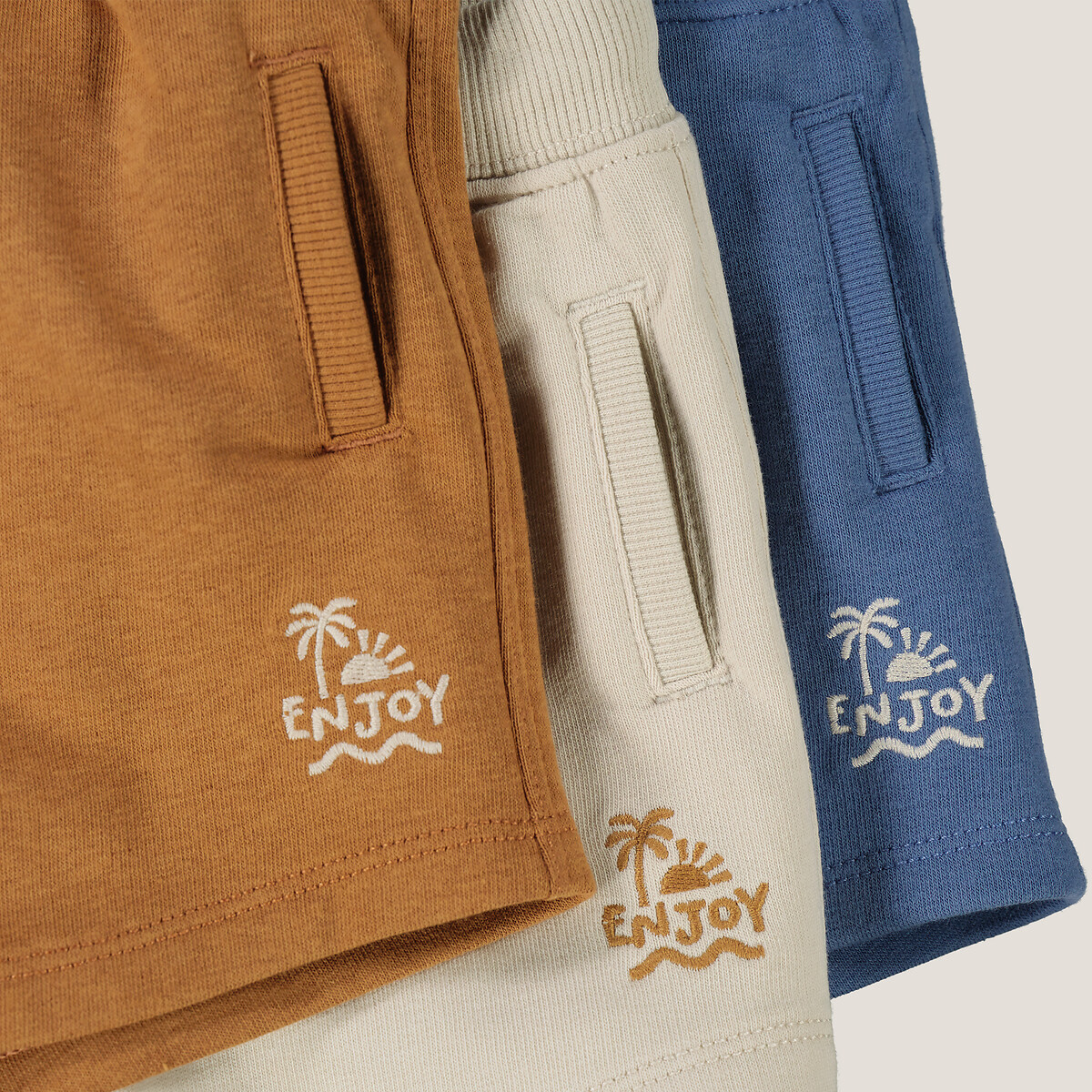 Lot de 3 shorts en molleton multicolore, LA REDOUTE COLLECTIONS
